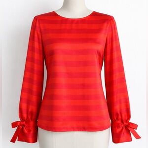 Banana Republic Red Striped Blouse